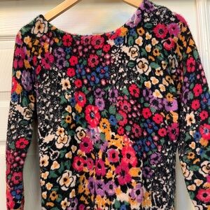 NWT Anthropologie Multi-color Floral Fuzzy Sweater Women’s  size XS.